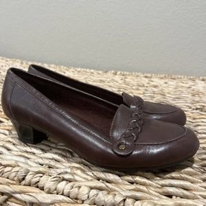 Clarks Shoes Women’s Size 10‎ Brown Low Heel Loafers Leather